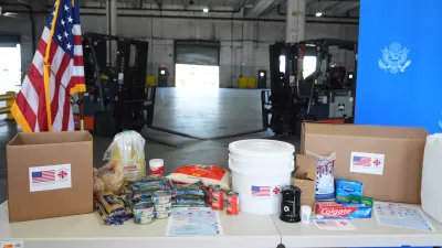 Food and hygiene items are displayed for shipment on a humanitarian assistance flight to Cuba organized by the Trump administration as the U.S. continues to put pressure on the island's government, Tuesday, July 21, 2026, in Miami. (AP Photo/Lynne Sladky)
