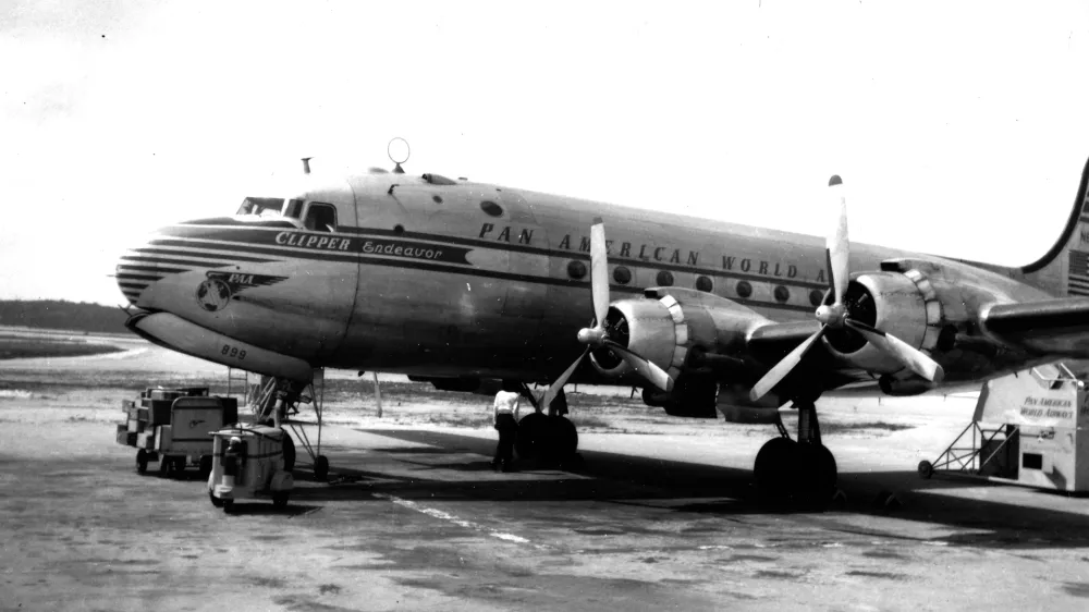 This undated image provided by the Pan Am Historical Foundation on Tuesday, July 21, 2026, shows the Clipper Endeavor. (Pan Am Historical Foundation via AP)