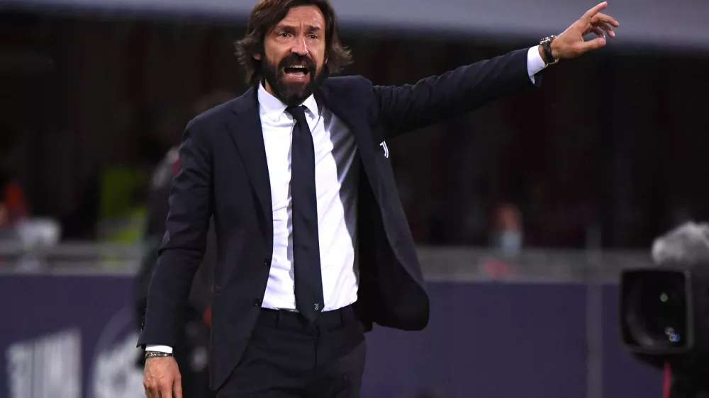 FILE PHOTO: Soccer Football - Serie A - Bologna v Juventus - Stadio Renato Dall'Ara, Bologna, Italy - May 23, 2021 Juventus coach Andrea Pirlo reacts REUTERS/Alberto Lingria/File Photo