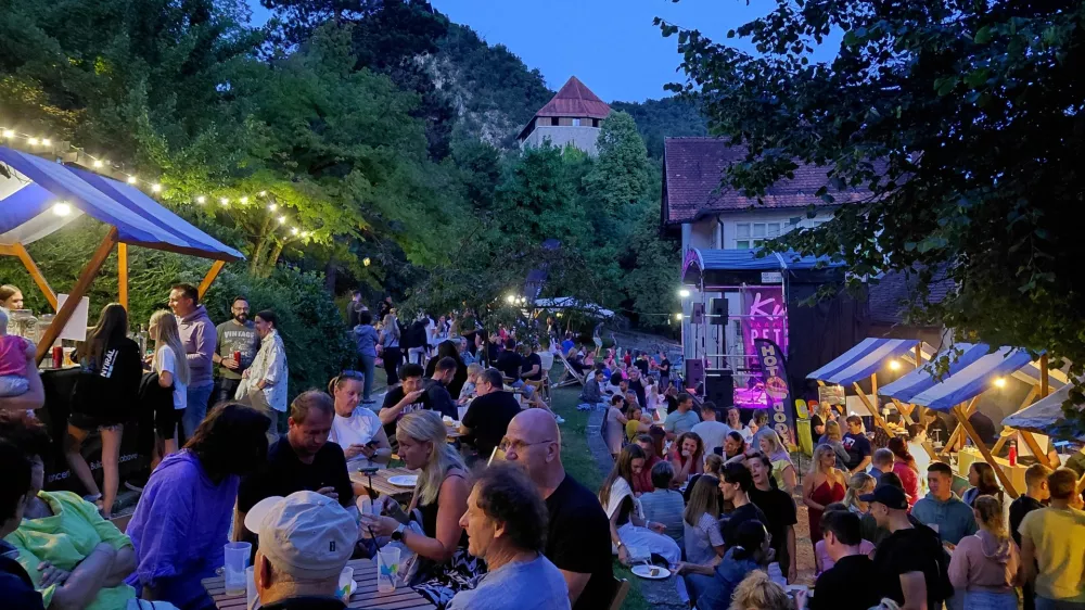 Večerni utrip v parku Europa je povezal Kamnik z naključnimi obiskovalci festivala. Foto: Vesna Levičnik