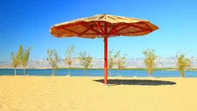 Sandy beach in Nin, near Zadar, touristic destination in Croatia