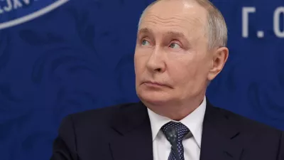 Russian President Vladimir Putin attends the 22nd Russia–Kazakhstan Interregional Cooperation Forum in Omsk, Russia, July 25, 2026. Sputnik/Vyacheslav Prokofyev/Pool via REUTERS ATTENTION EDITORS - THIS IMAGE WAS PROVIDED BY A THIRD PARTY.