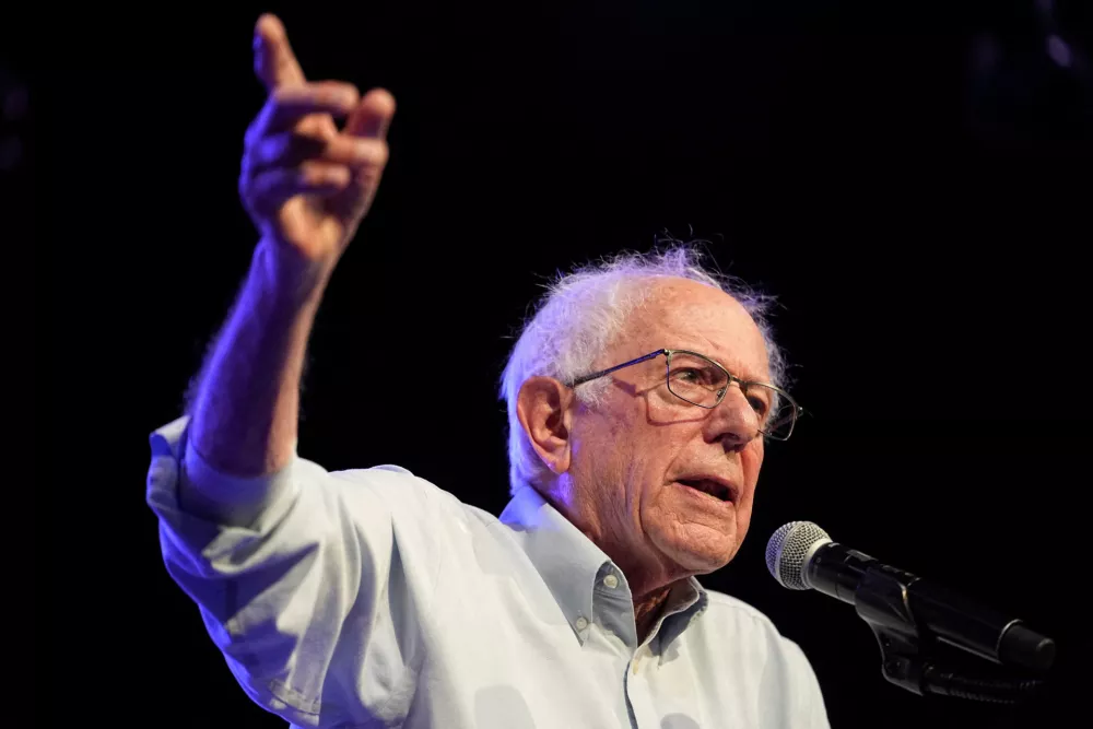 U.S. Senator Bernie Sanders (I&ndash;VT) speaks during a campaign rally for Minnesota Lt. Gov. Peggy Flanagan, who is running against Angie Craig for the Democratic nomination to fill Tina Smith's senate seat, in Minneapolis, Minnesota, U.S., July 20, 2026. REUTERS/Tim Evans