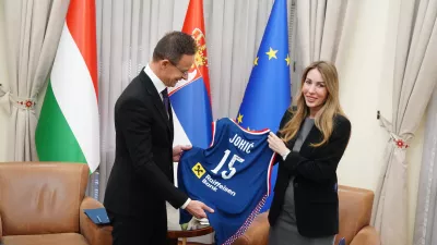 13, February, 2025, Belgrade - Visit of the Minister of Foreign Affairs of Hungary, Peter Szijjart, to the Government of the Republic of Serbia and a meeting with the Minister of Mining and Energy Dubravka Djedovic Handanovic. P&eacute;ter Szijj&aacute;rt&oacute;, Dubravka Djedovic Handanovic. Photo: M.M./ATAImages13, februar, 2025, Beograd - Poseta ministra spoljnih poslova Madjarske Petera Sijarta u zgradi Vlade Republike Srbije i sastanak sa ministarkom rudarstva i energetike Dubravkom Djedovic Handanovic. Photo: M.M./ATAImages Photo: M.M./ATAImages/PIXSELL