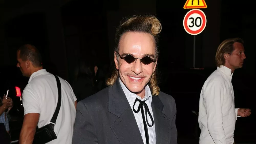 John Galliano seen leaving Vogue World Paris after Party during Haute Couture Week FW2024 in Paris on 23rd June 2024Pictured: john galliano,Image: 884273803, License: Rights-managed, Restrictions: Worldwide, Model Release: no, Pictured: john galliano 