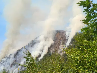 Bovec, Planja.Pozar v naravi na Planji v obcini Bovec.Foto: arhiv Gasilske zveze Bovec