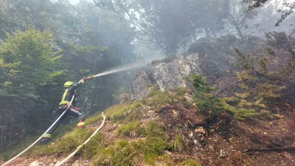 Bovec, Planja.Pozar v naravi na Planji v obcini Bovec.Foto: Gasilska zveza Bovec