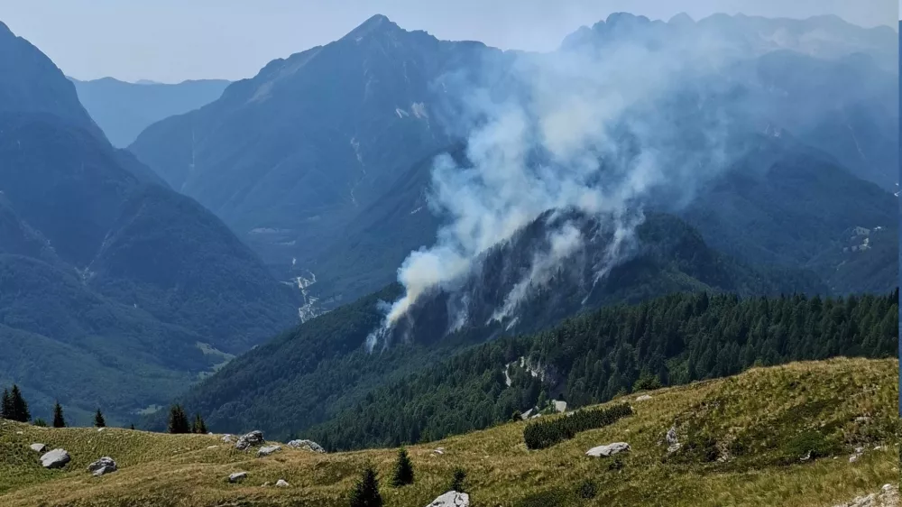 Bovec, Planja.Pozar v naravi na Planji v obcini Bovec.Foto: Gasilska zveza Bovec