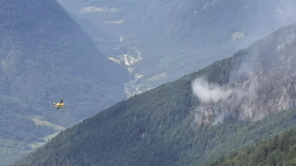 Bovec, Planja.Pozar v naravi na Planji v obcini Bovec.Foto: Gasilska zveza Bovec