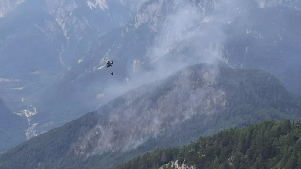 Bovec, Planja.Pozar v naravi na Planji v obcini Bovec.Foto: Gasilska zveza Bovec