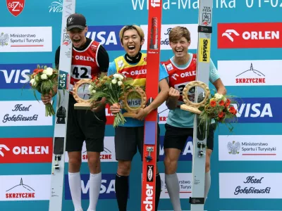 Naoki NAKAMURA, Kaimar VAGUL, Rok OBLAK, poletna velika nagrada, skoki