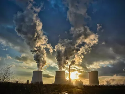 Power Plant smoggy, smoky sunset