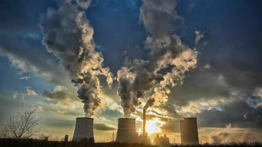 Power Plant smoggy, smoky sunset