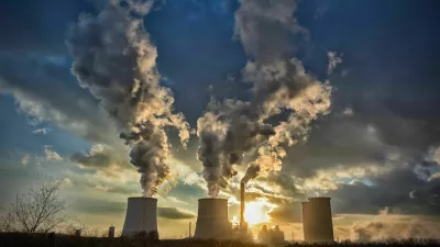 Power Plant smoggy, smoky sunset