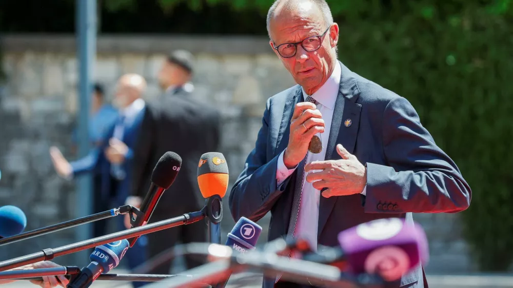 German Chancellor Friedrich Merz arrives for the EU-Western Balkans Summit in Tivat, Montenegro, June 5, 2026. REUTERS/Stevo Vasiljevic