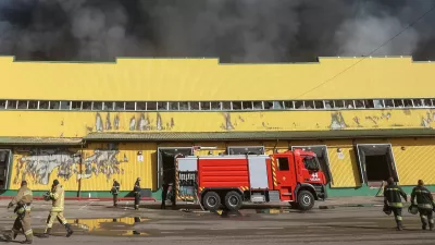 Firefighters work at a site of a Russian missile strike, amid Russia's attack on Ukraine, in the Kyiv region region, Ukraine, August 1, 2026. REUTERS/Anatolii Stepanov