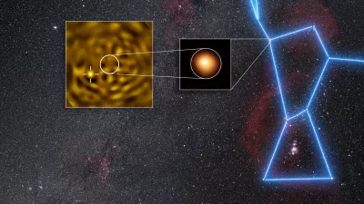 Cile.Posnetek zvezde, ki krozi okoli Betelgeze.Astronomi so prvic posneli podobo dolgo iskane zvezde, ki krozi okoli Betelgeze, ene najsvetlejsih in najbolj prepoznavnih zvezd na nocnem nebu. Odkritje po vec kot stoletju iskanja med drugim potrjuje domnevo, da znacilno spreminjanje svetlosti velike zvezde povzroca njena precej manjsa spremljevalka.