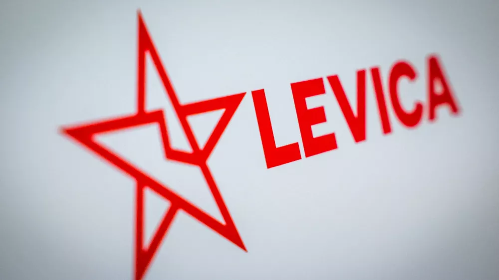 Ljubljana, sedez Levice.Logotip stranke Levica.
