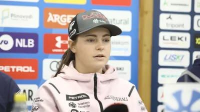 Neja Dvornik,20.10.2025 - novinarska konferenca slovenske reprezentance za tehnične discipline pred bližnjim začetkom nove sezone svetovnega pokala v S&ouml;ldnuFoto: Luka Cjuha