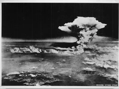 An atomic cloud billows above Hiroshima city following the explosion of the first atomic bomb to be used in warfare in Hiroshima, in this handout photo taken by the U.S. Army on August 6, 1945, and distributed by the Hiroshima Peace Memorial Museum. The words written on the photo are from the source. Mandatory credit REUTERS/U.S. Army/Hiroshima Peace Memorial Museum/Handout via Reuters TPX IMAGES OF THE DAYATTENTION EDITORS - THIS PICTURE WAS PROVIDED BY A THIRD PARTY. REUTERS IS UNABLE TO INDEPENDENTLY VERIFY THE AUTHENTICITY, CONTENT, LOCATION OR DATE OF THIS IMAGE. NO SALES. NO ARCHIVES. FOR EDITORIAL USE ONLY. NOT FOR SALE FOR MARKETING OR ADVERTISING CAMPAIGNS. MANDATORY CREDIT. THIS PICTURE IS DISTRIBUTED EXACTLY AS RECEIVED BY REUTERS, AS A SERVICE TO CLIENTS.
