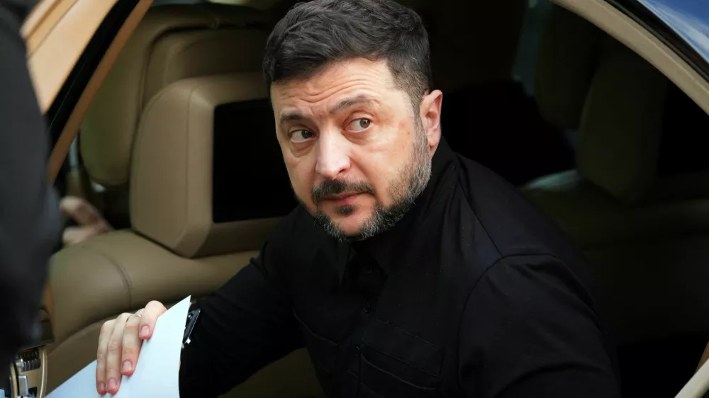 Ukraine's President Volodymyr Zelenskyy arrives at the presidential palace in Nicosia, Cyprus, Wednesday, Jan. 7, 2026. Petros Karadjias/Pool via REUTERS