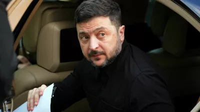 Ukraine's President Volodymyr Zelenskyy arrives at the presidential palace in Nicosia, Cyprus, Wednesday, Jan. 7, 2026. Petros Karadjias/Pool via REUTERS