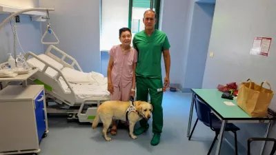 Italy, Turin - July 26, 2026.Central retinal autotransplantation performed for the first time in the world at Molinette Hospital. Elena, 67, has regained the sight she lost in an accident. Dr. Michele Reibaldi of Molinette Hospital in Turin poses with her patient Elena, who was blinded in a car accident. Dr. Michele Reibaldi is director of the University Eye Clinic at Molinette Hospital (Citt&Atilde;&nbsp; della Salute e della Scienza) in Turin,Image: 1118945081, License: Rights-managed, Restrictions: * France, Germany and Italy Rights Out *, Model Release: no / Foto: Unk Via Profimedia