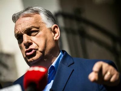 Former Hungarian Prime Minister Viktor Orban holds a pressed conference in Budapest, Hungary, July 22, 2026. REUTERS/Marton Monus