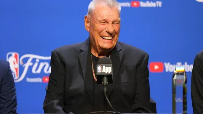 FILE - Chuck Daly Lifetime Achievement Award recipient Don Nelson speaks during a press conference before Game 2 of the NBA Finals basketball series against the Oklahoma City Thunder, June 8, 2025, in Oklahoma City. (AP Photo/Kyle Phillips, File)