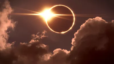 Total eclipse of the Sun. The moon covers the sun in a solar eclipse.