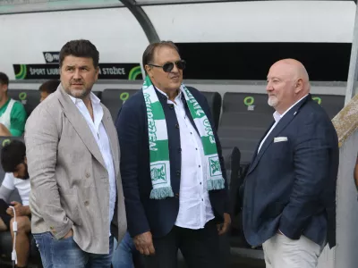 Goran Boromisa, Adam Delius, Dr. Christian Dollingervodstvo NK Olimpija19.5.2024 - nogomet Olimpija - BravoFoto: Luka Cjuha