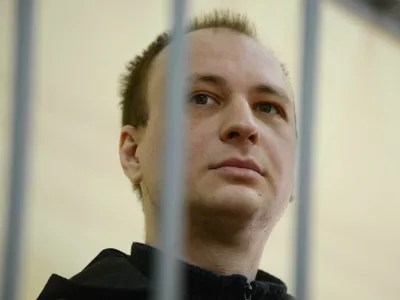 FILE PHOTO: Former U.S. Marine Robert Gilman, who serves a prison sentence for assaulting a Russian police officer in 2022, attends a court hearing in Voronezh, Russia April 6, 2026. REUTERS/Vladimir Lavrov/File Photo