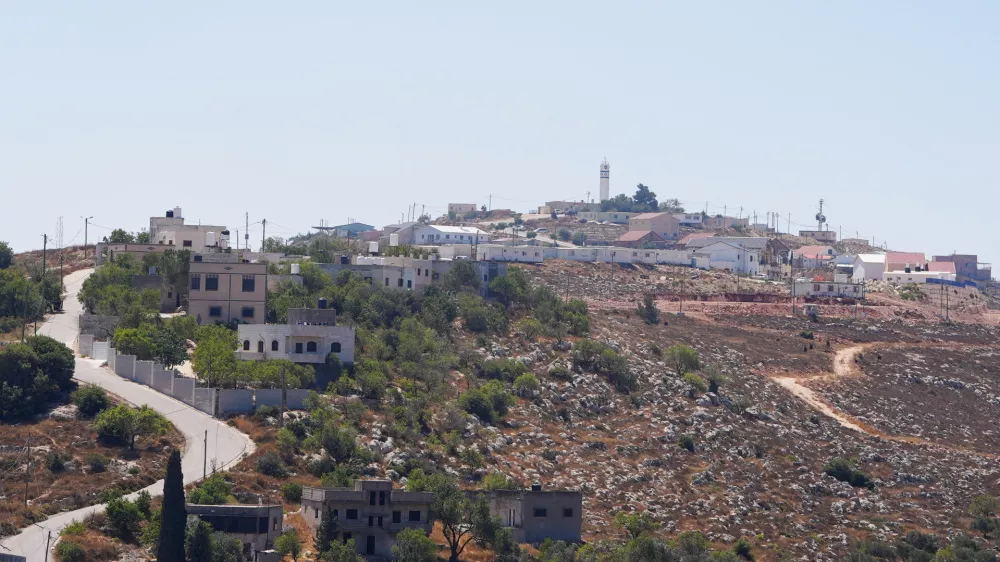 Jewish settlement of Shilo in the Israeli-occupied West Bank as seen from the Palestinian village of Jalud July 2, 2026. REUTERS/Ali Sawafta