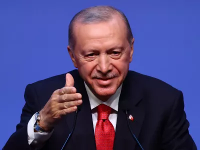 Turkish President Tayyip Erdogan holds a press conference during NATO leaders' summit in Ankara, Turkey, July 8, 2026. REUTERS/Yves Herman