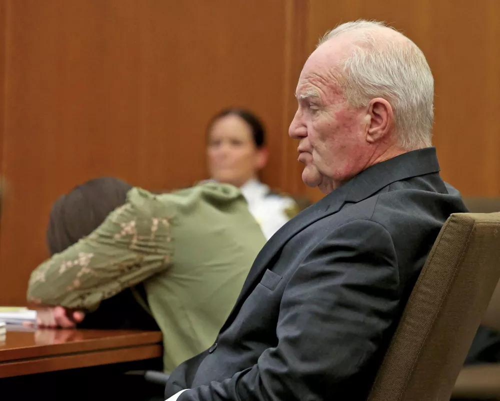Defense attorney Kevin Reddington listens to graphic testimony as his client, Lindsay Clancy sobs, during her murder trial at Plymouth Superior Court in Plymouth, Massachusetts, U.S., August 12, 2026. Mark Stockwell/Pool via REUTERS