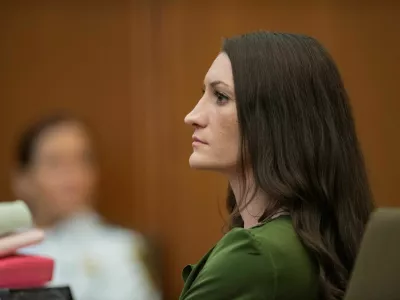 PLYMOUTH, MA - August 19: Lindsay Clancy listens to an expert testimony in court during day 16 of her murder trial at Plymouth Superior Court in Plymouth, Massachusetts, U.S., August 19, 2026.    Amanda Sabga/Pool via REUTERS