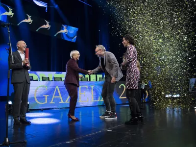 Bojan Petan, Nata&scaron;a Pirc Musar, Jurij Leskovec, ANA GLIGORIJEVIĆ 23.10.2025 - Gazela 2025 - sklepna prireditev Slovenska gazela 2025 v organizaciji časnika Dnevnik, slavnostna razglasitev zlate Gazele za leto 2025. Cankarjev dom