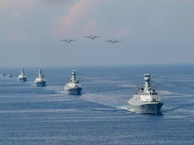 ANTALYA, TURKIYE - JUNE 11: A view from the Distinguished Observer Day activities of the 'Denizkurdu-2/2026' (Sea Wolf) Exercise, conducted under the operational command of the Turkish Naval Forces, held in the Gulf of Antalya, Turkiye on June 11, 2026. Organized by the Turkish Naval Forces Command across the Black Sea, Sea of Marmara, Aegean Sea, and Eastern Mediterranean, the comprehensive exercise saw the participation of 125 naval assets, 60 aircraft, and 18,000 personnel from the Army, Navy, Air Force, Gendarmerie General Command, Coast Guard Command, and Special Forces Command. Orhan Cicek / AnadoluNo Use USA No use UK No use Canada No use France No use Japan No use Italy No use Australia No use Spain No use Belgium No use Korea No use South Africa No use Hong Kong No use New Zealand No use Turkey