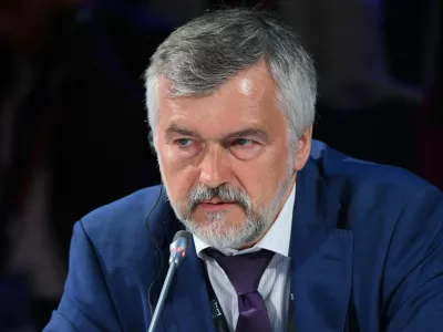 5905766 06.06.2019 Chief economist of Vnesheconombank Andrei Klepach listens during the "Banking Sphere. New Opportunities For Interaction In Industrial And Financial Spheres In The Context Of The Russian-Сhinese Integrated Energy Cooperation" session during the St. Petersburg International Economic Forum (SPIEF) at ExpoForum Convention and Exhibition Centre in St. Petersburg, Russia.,Image: 443924794, License: Rights-managed, Restrictions: Editors' note: THIS IMAGE IS PROVIDED BY RUSSIAN STATE-OWNED AGENCY SPUTNIK., Model Release: no 