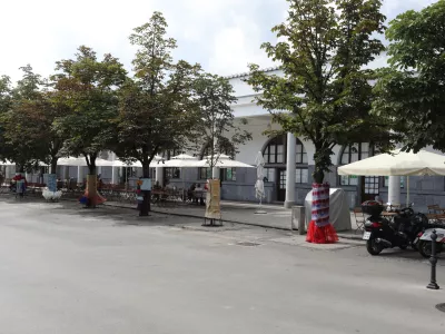 - 06.08.2021 - Tržnica Ljubljana, odprt prostor po umiku kioskov in kamionov s hitro prehrano. //FOTO: Bojan Velikonja