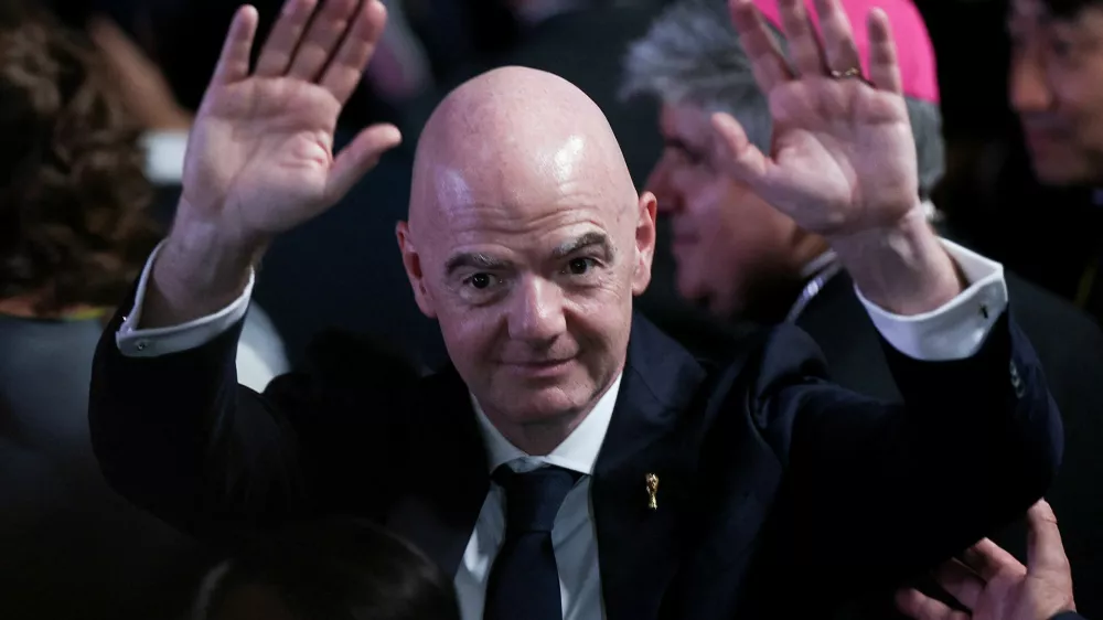 FILE PHOTO: FIFA President Gianni Infantino attends the inauguration of Abelardo De La Espriella as Colombia's president, in Cali, Colombia, August 7, 2026. REUTERS/Luisa Gonzalez/File Photo
