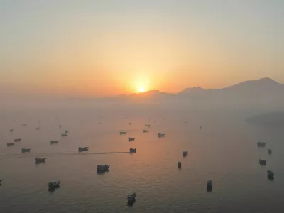 FILE PHOTO: A drone view shows vessels in the Strait of Hormuz, as seen from Musandam, Oman, June 15, 2026. REUTERS/Stringer/File Photo