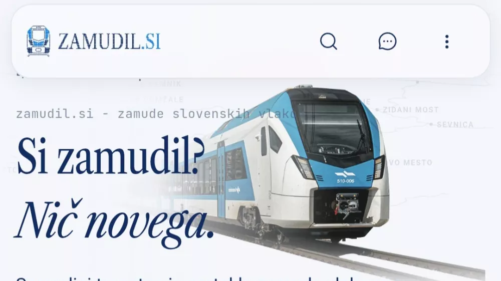 Zaživel je spletni portal zamudil.si, neodvisen sledilnik zamud slovenskih vlakov, ki na enem mestu prikazuje trenutno stanje in tudi statistiko preteklih voženj. Foto: posnetek zaslona