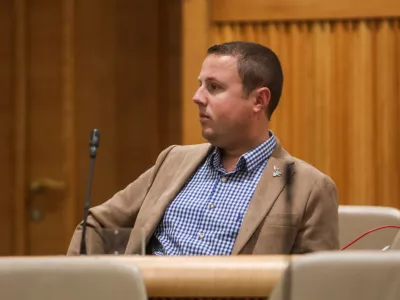 - Žan Mahnič, poslanec SDS,- 01.06.2026. - Zasli&scaron;anja kandidatov za ministre 4. vleda Janeza Jan&scaron;e pred parlamentarnimi odbori v DZ RS.//FOTO: Bojan Velikonja