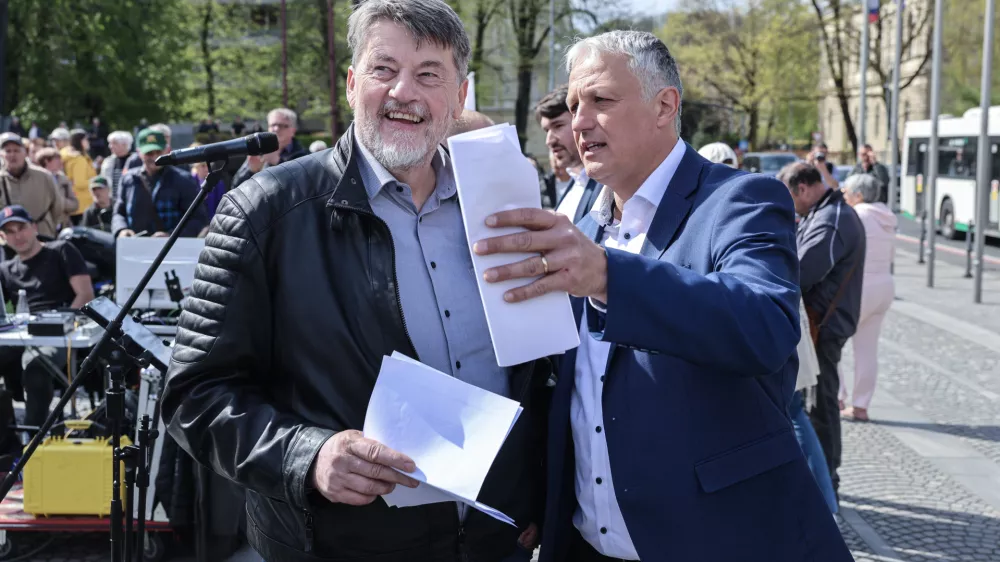 Boris Toma&scaron;ič- 10.04.2026 - protikorupcijski shod, ki ga je ob ustanovni seji DZ organiziral Ale&scaron; Primc//FOTO: Jaka Gasar
