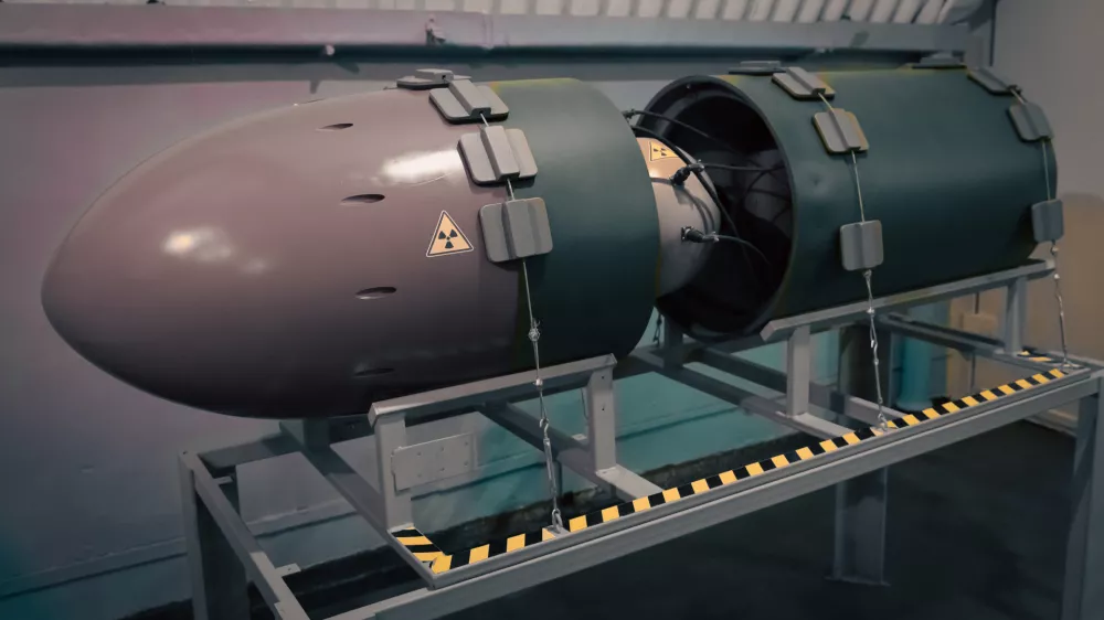 nuclear bomb at a Russian secret military base bunker without people
