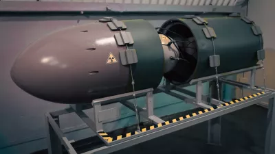 nuclear bomb at a Russian secret military base bunker without people