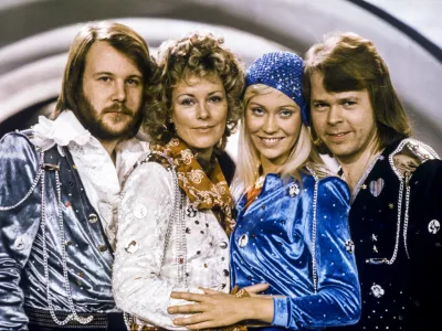 FILE - In this Feb. 9, 1974 file photo Swedish pop group Abba, from left: Benny Andersson, Anni-Frid Lyngstad, Agnetha Faltskog and Bjorn Ulvaeus posing after winning the Swedish branch of the Eurovision Song Contest with their song "Waterloo". The members of ABBA announced Friday April 27, 2018 that they have recorded new material for the first time in 35 years. (Olle Lindeborg/TT NEWS AGENCY via AP) / Foto: Olle Lindeborg