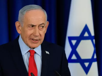 FILE PHOTO: Israeli Prime Minister Benjamin Netanyahu speaks during a press conference, amid the U.S.-Israel conflict with Iran, in Jerusalem, March 19, 2026. REUTERS/Ronen Zvulun/File Photo
