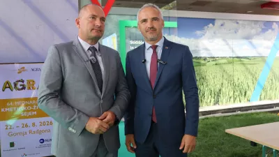 Gornja Radgona, Pomurski sejem.Predsednik Kmetijsko-gozdarske zbornice Slovenije Joze Podgorsek in minister za kmetijstvo Janez Cigler Kralj na sejmu Agra.